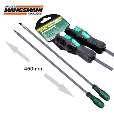 Mannesmann 11250 Uzun Tornavida Seti (Düz, PH2 X 450mm)