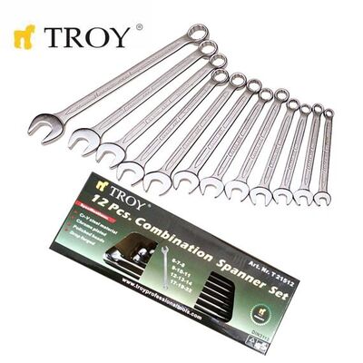 TROY 21512 Kombine Anahtar Takımı - 12 Parça (6-22mm)