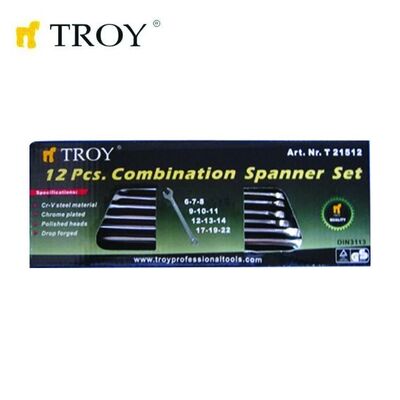 TROY 21512 Kombine Anahtar Takımı - 12 Parça (6-22mm)