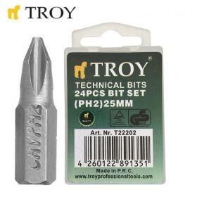 TROY 22202 Bits Uç Seti (PH2x25mm, 24 Adet)