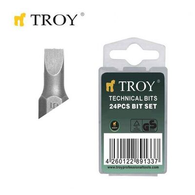 TROY 22204 Bits Uç Seti (Düz 3,0x25mm, 24 adet)