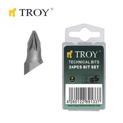 TROY 22209 Bits Uç Seti (PZ0x25mm, 24 adet)