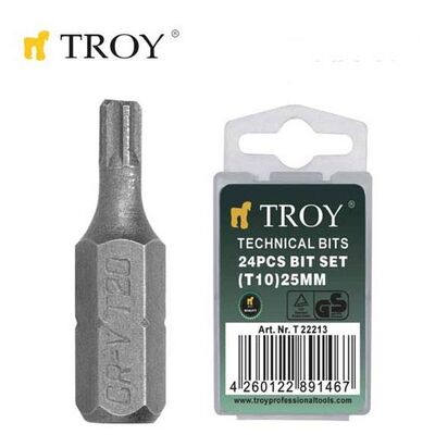 TROY 22241 Torx Bits Uç Seti (T20x50mm, 12 adet)