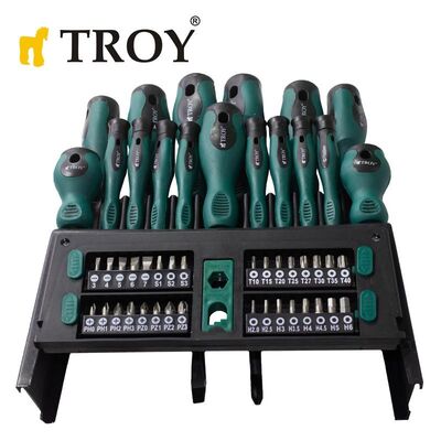 TROY 22350 Tornavida Bits Uç Seti, 50 Parça