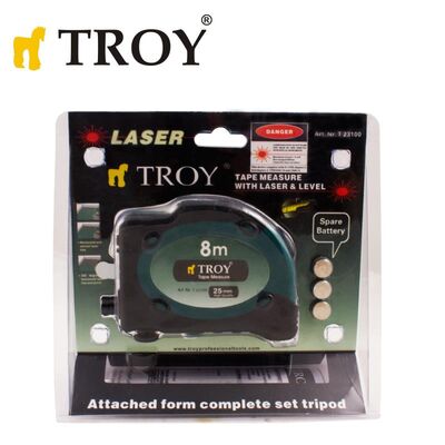 TROY 23100 Lazerli Şerit Metre 8 x 25mm