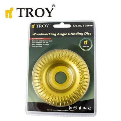 TROY 25070 Avuç Taşlamalar için Ahşap Törpü Diski, Toroidal