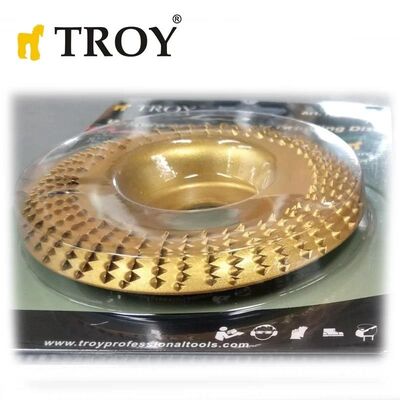 TROY 25074 Avuç Taşlama için Ahşap Aşındırıcı Disk, Toroidal, 125mm