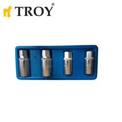 TROY 26155 Bozuk Somun Sökme Takımı, 4 Parça