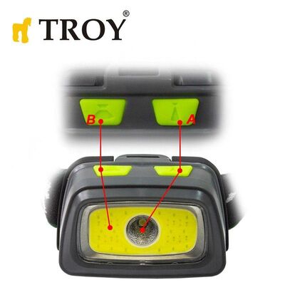 TROY 28202 COB LED Kafa Lambası, 3 Renkli