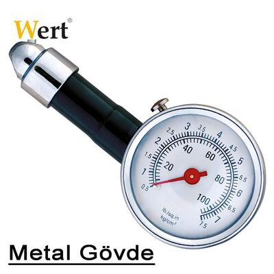 WERT 2661 Lastik Basınç Ölçer (Metal)